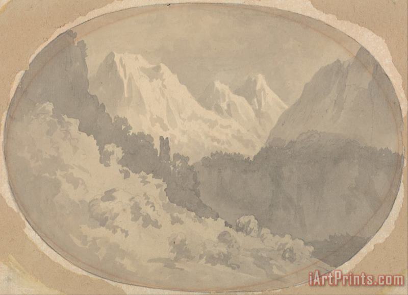 John Warwick Smith Alpine Scene Art Painting