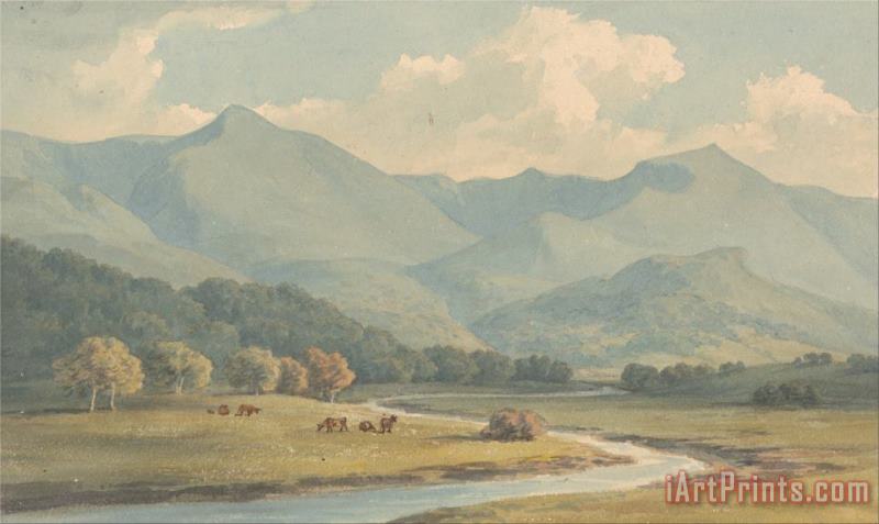 John Warwick Smith Carnedd Llewelyn And Carnedd David, Carnarvonshire, Seen Across The River Ogwen Art Print