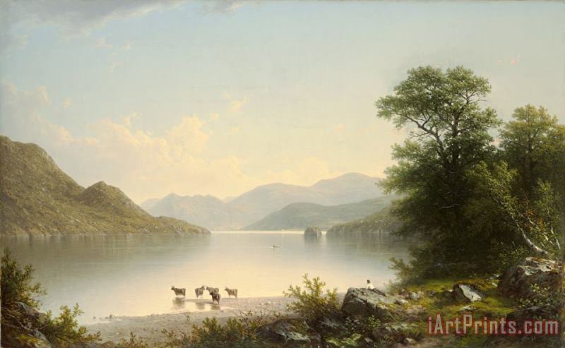 Lake George, 1860 painting - John William Casilear Lake George, 1860 Art Print
