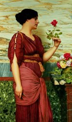 John William Godward A Red Rose painting