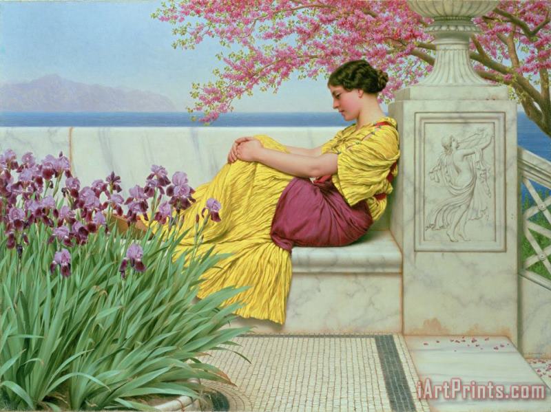 John William Godward Under the Blossom that Hangs on the Bough Art Painting