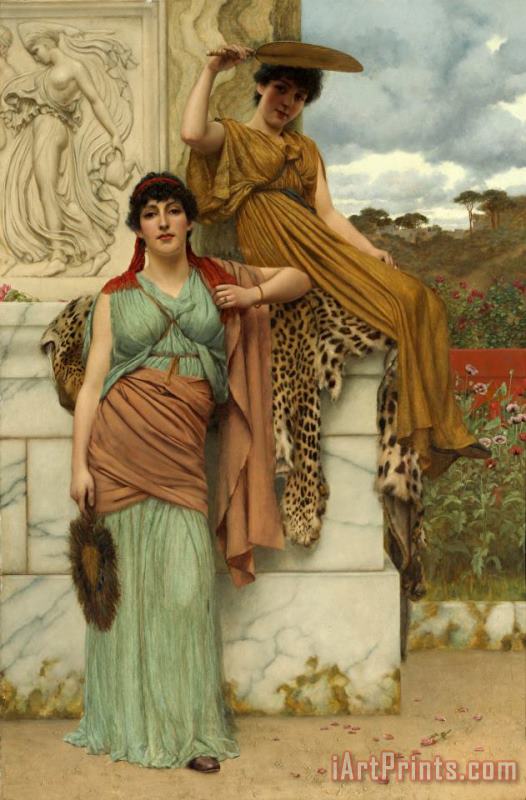 John William Godward Waiting for The Procession Art Painting