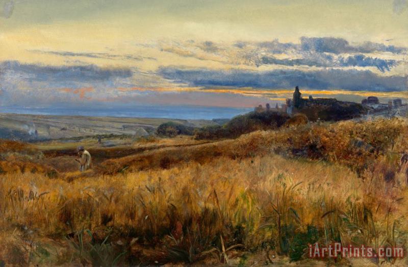 John William Inchbold Cornfield at Sunset Art Painting