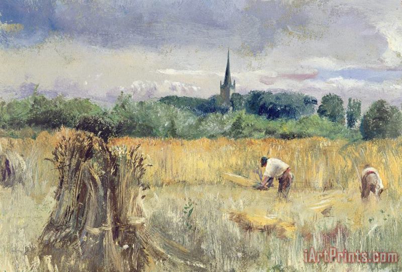 John William Inchbold Harvest Field at Stratford upon Avon Art Painting