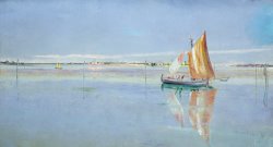John William Inchbold On the Lagoon painting