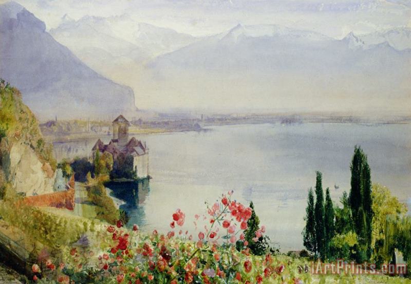 The Castle at Chillon painting - John William Inchbold The Castle at Chillon Art Print