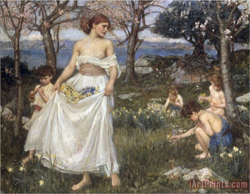 John William Waterhouse A Song of Springtime 1913 Art Print