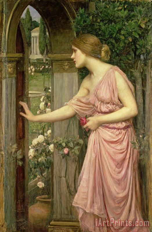 Psyche entering Cupid's Garden painting - John William Waterhouse Psyche entering Cupid's Garden Art Print