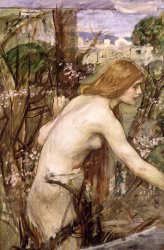 John William Waterhouse The Flower Picker painting