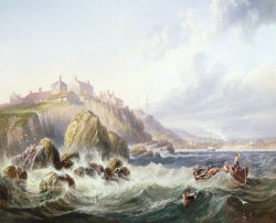 John Wilson Carmichael Fishing boats off Scotland painting