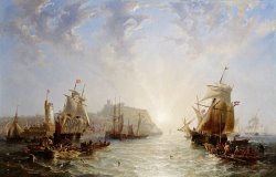 John Wilson Carmichael Shipping off Scarborough painting