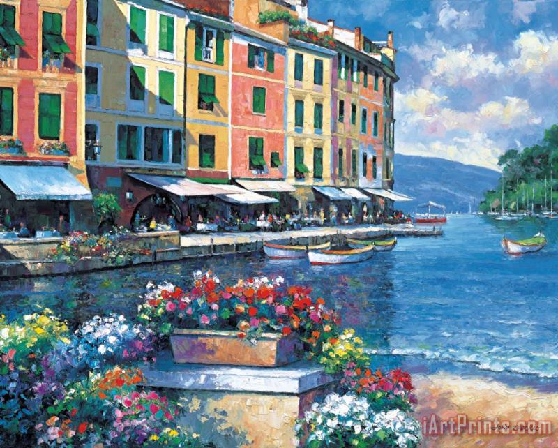 Reflections Of Portofino painting - John Zaccheo Reflections Of Portofino Art Print