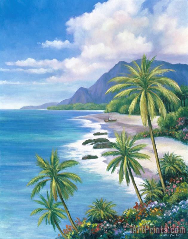 Tropical Paradise 2 painting - John Zaccheo Tropical Paradise 2 Art Print