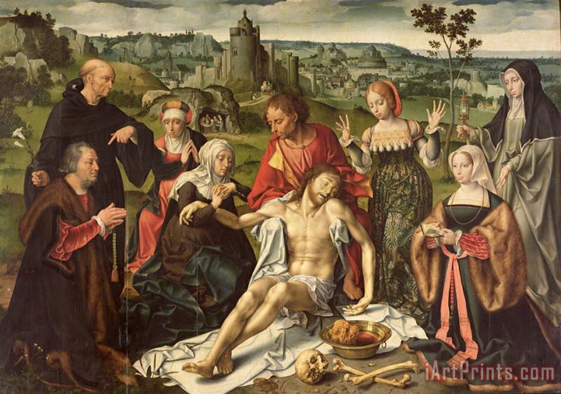 The Lamentation of Christ painting - Joos van Cleve The Lamentation of Christ Art Print