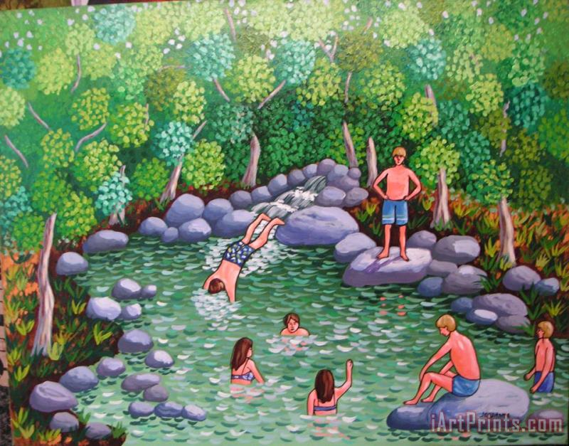 The pool painting - Jordanka Yaretz The pool Art Print