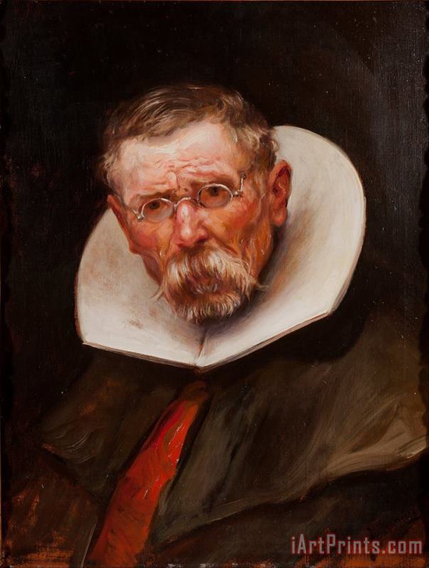 Jose Llaneces Portrait of an Elderly Man Dressed in The Style of The Reign of Philip III Art Painting