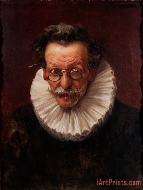 Jose Llaneces Portrait of an Elderly Man Dressed in The Style of The Reign of Philip IV Art Painting