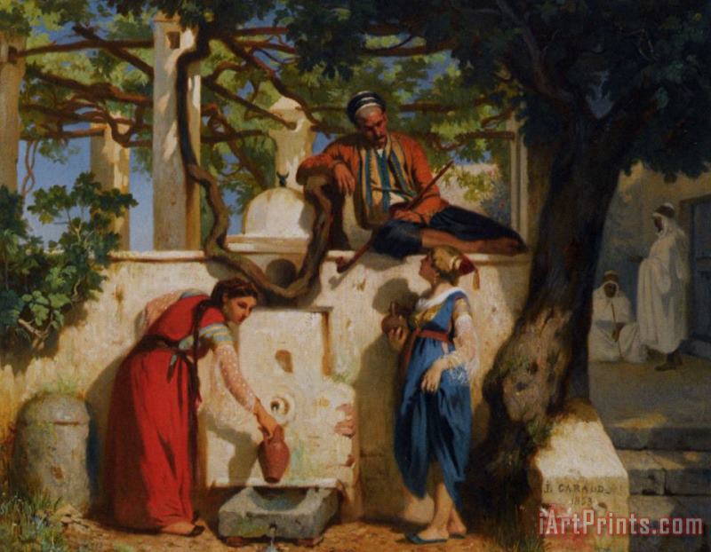 By The Well painting - Joseph Caraud By The Well Art Print