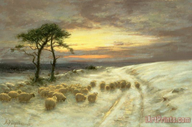 Sheep in the Snow painting - Joseph Farquharson Sheep in the Snow Art Print