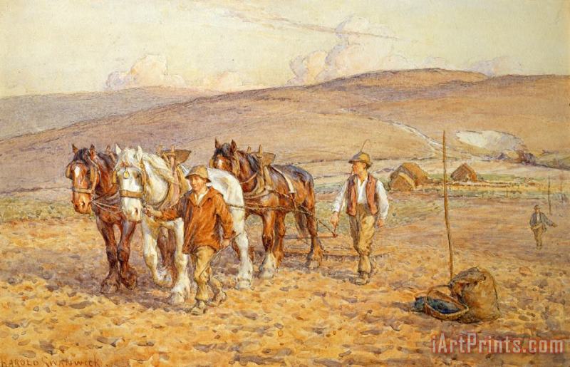 Joseph Harold Swanwick Ploughing Art Painting