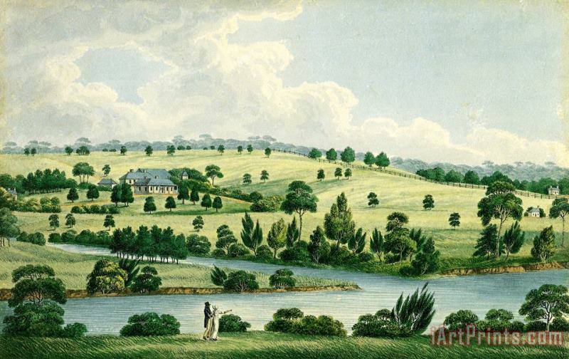 Joseph Lycett Residence of John Macarthur Esq Near Parramatta N.s.w. Art Print