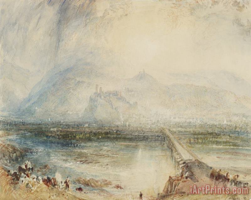 Bellinzona From The Road to Locarno: Sample Study painting - Joseph Mallord William Turner Bellinzona From The Road to Locarno: Sample Study Art Print