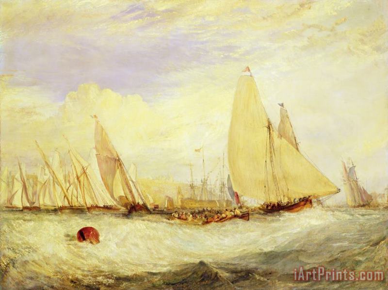 East Cowes Castle the Seat of J Nash Esq. the Regatta Beating to Windward painting - Joseph Mallord William Turner East Cowes Castle the Seat of J Nash Esq. the Regatta Beating to Windward Art Print
