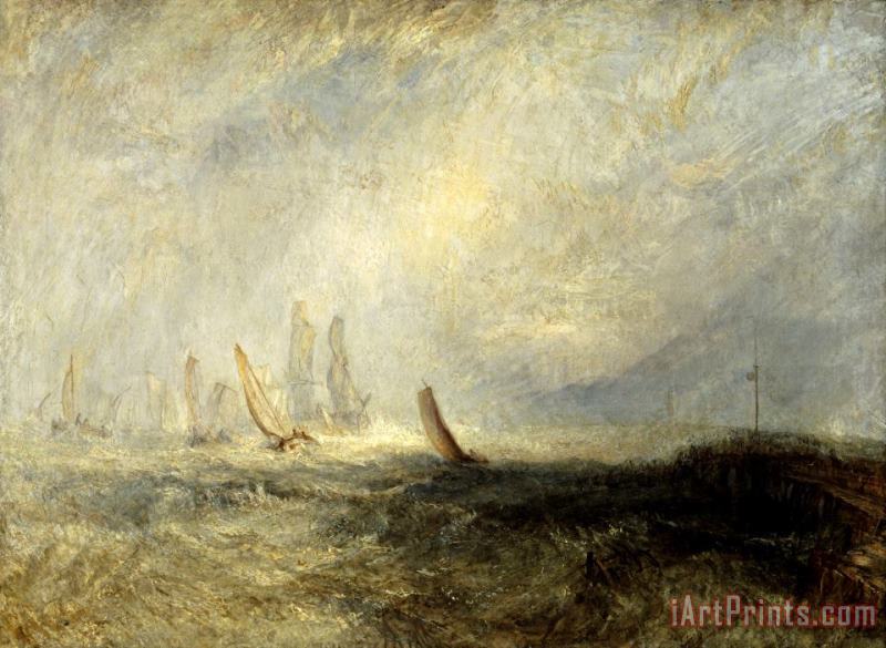 Joseph Mallord William Turner Fishing Boats Bringing a Disabled Ship Into Port Ruysdael Art Painting