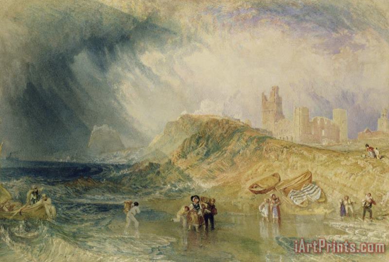 Holy Island - Northumberland painting - Joseph Mallord William Turner Holy Island - Northumberland Art Print