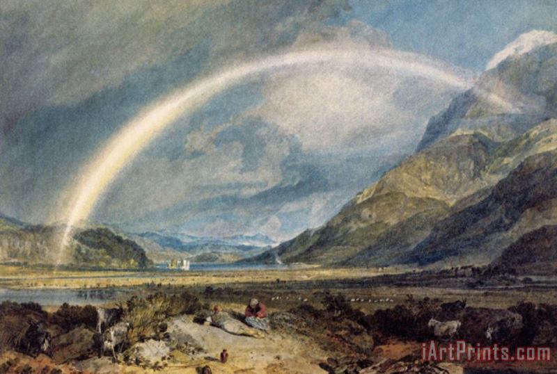 Joseph Mallord William Turner Kilchern Castle, with The Cruchan Ben Mountains, Scotland Noon Art Print
