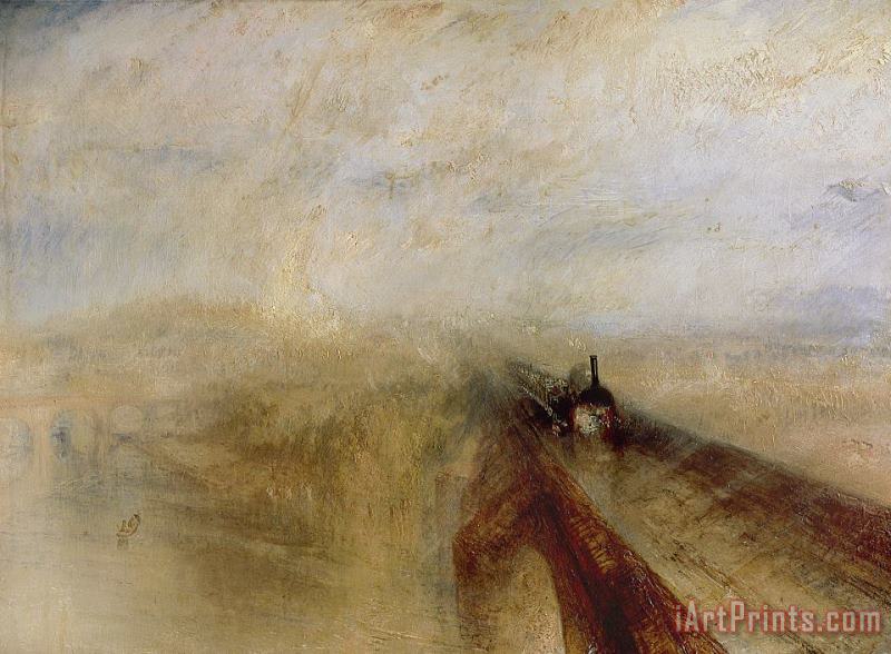 Rain Steam and Speed painting - Joseph Mallord William Turner Rain Steam and Speed Art Print