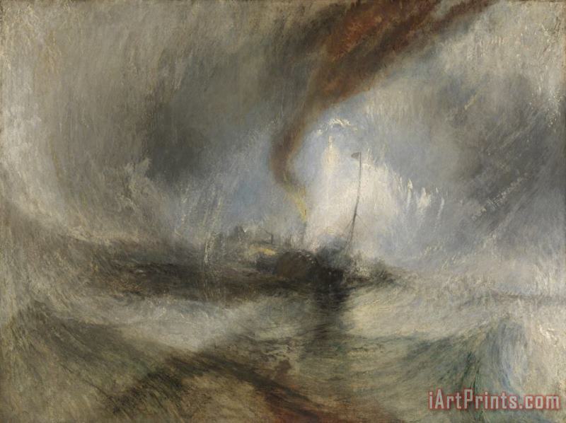 Joseph Mallord William Turner Snow Storm Steam Boat Off a Harbour's Mouth Art Painting