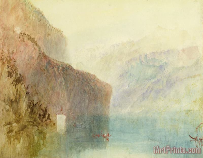 Tell's Chapel - Lake Lucerne painting - Joseph Mallord William Turner Tell's Chapel - Lake Lucerne Art Print