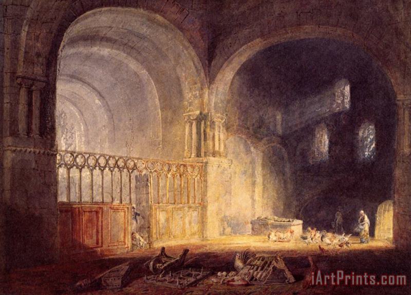 Transept of Ewenny Priory, Glamorganshire painting - Joseph Mallord William Turner Transept of Ewenny Priory, Glamorganshire Art Print