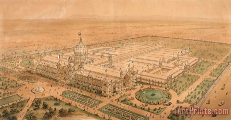 The Exhibition Building Melbourne 1880, From The South East Showing The Main Hall painting - Joseph Reed The Exhibition Building Melbourne 1880, From The South East Showing The Main Hall Art Print