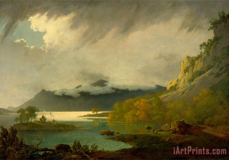 Derwent Water, with Skiddaw in The Distance painting - Joseph Wright  Derwent Water, with Skiddaw in The Distance Art Print