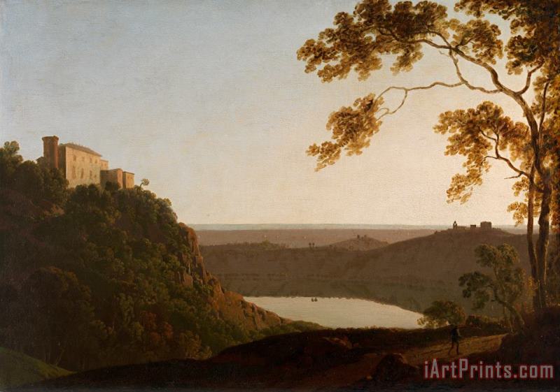 Joseph Wright  Lake Nemi, Sunset Art Painting