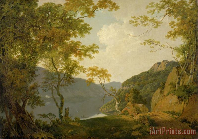 Joseph Wright  Lake Scene Art Painting