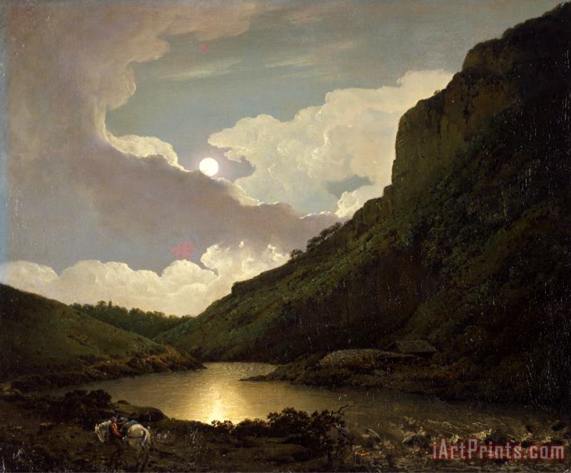 Joseph Wright  Matlock Tor by Moonlight Art Painting