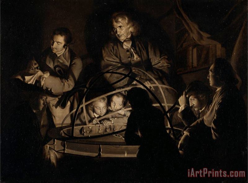 Philosopher Giving a Lecture on The Orrery painting - Joseph Wright  Philosopher Giving a Lecture on The Orrery Art Print