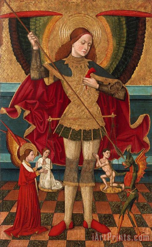 Saint Michael Weighing Souls painting - Juan de la Abadia Saint Michael Weighing Souls Art Print