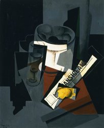 Juan Gris Still Life with Newspaper painting