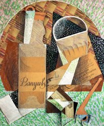 Juan Gris The Bottle of Banyuls painting
