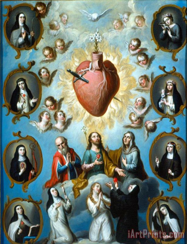 The Heart of Mary painting - Juan Patricio Morlete Ruiz The Heart of Mary Art Print