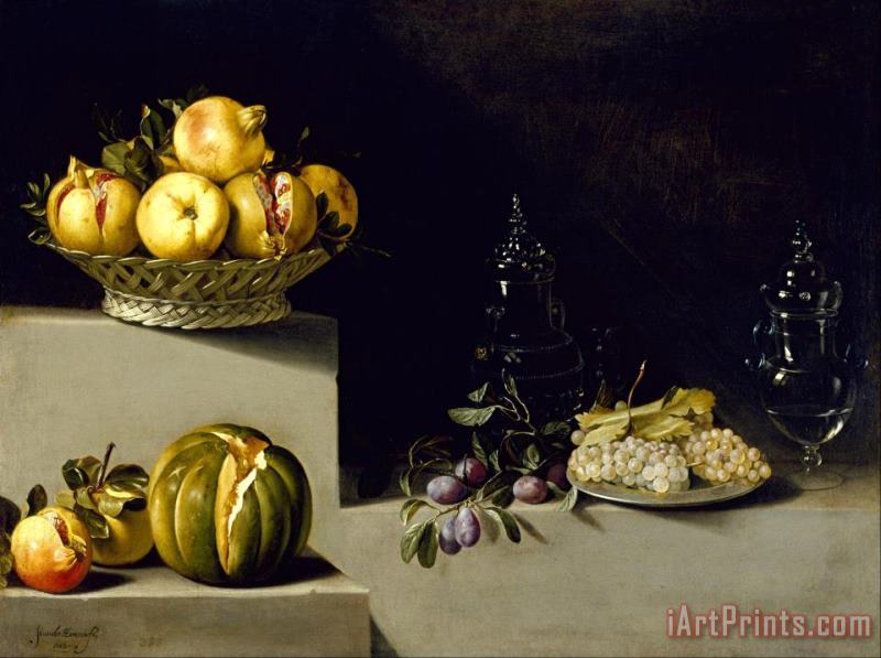 Still Life with Fruit And Glassware painting - Juan van der Hamen y Leon Still Life with Fruit And Glassware Art Print