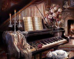 Judy Gibson Sonata by Firelight painting