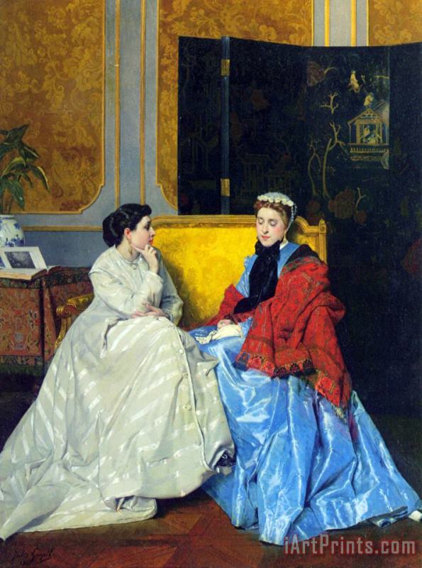 Jules Adolphe Goupil Confidences Art Painting