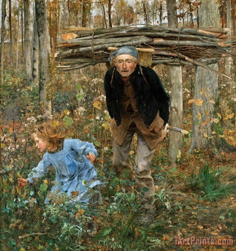 Le Pere Jacques (woodgatherer) painting - Jules Bastien Lepage Le Pere Jacques (woodgatherer) Art Print