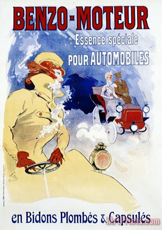Benzo Moteur Poster painting - Jules Cheret Benzo Moteur Poster Art Print