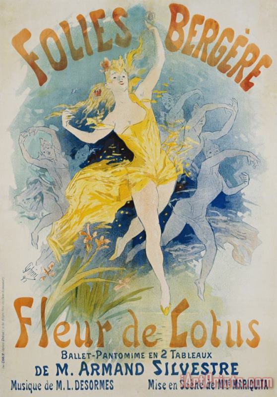 Jules Cheret Folies Bergere Fleur De Lotus Poster Art Print